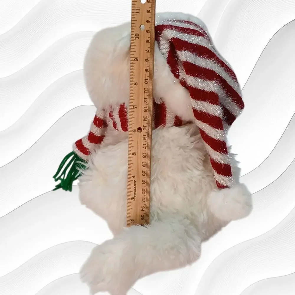 Dancing Musical Christmas Kitten White w/ Scarf & Hat 10